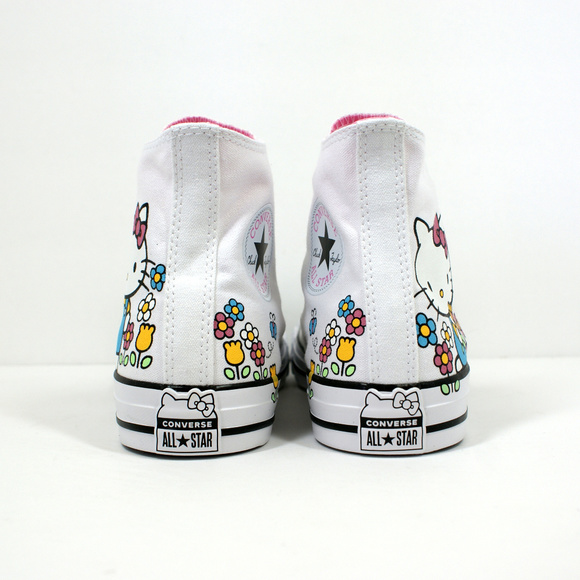 Converse X Hello Kitty High Top Sneakers White NEW - Picture 3 of 8